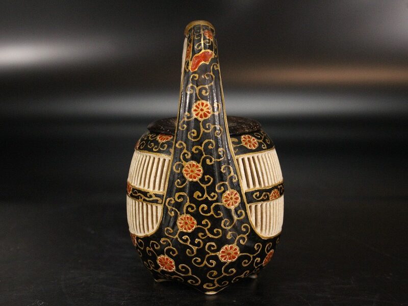 古薩摩 透かし 風呂敷包み 小物 香炉 置物 φ14.5cm (YB750